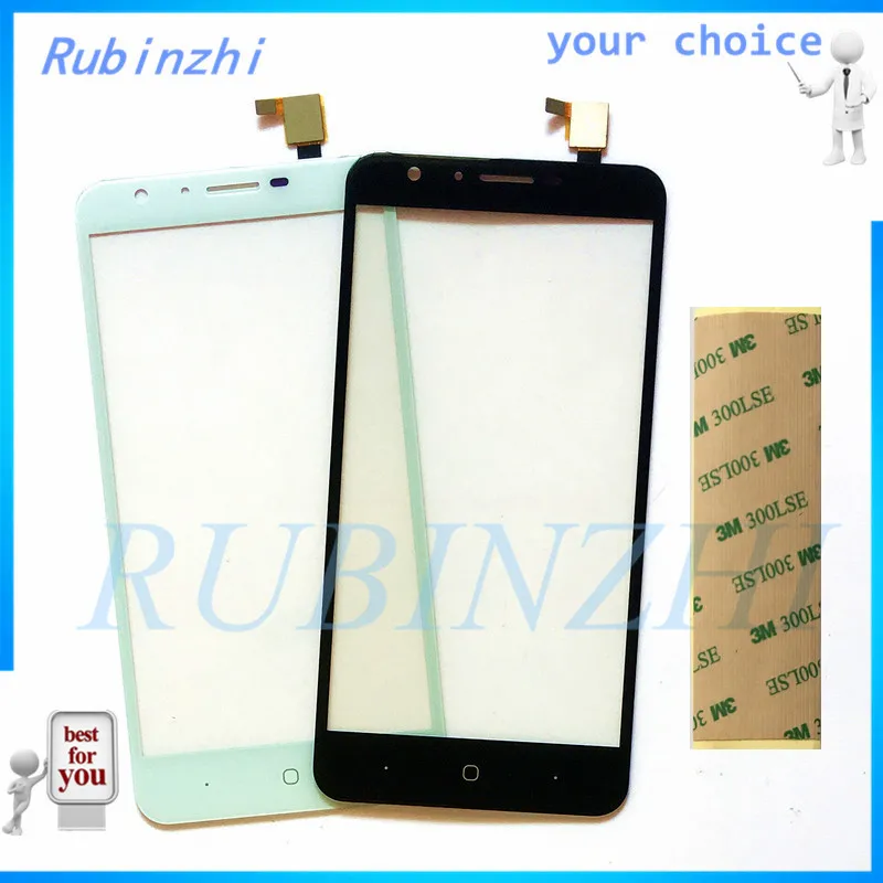 

RUBINZHI with 3M Stickers Phone Touchscreen Sensor For Doogee Y6 Y 6 Touch Screen Digitizer Replacement Touch Panel Front Glass
