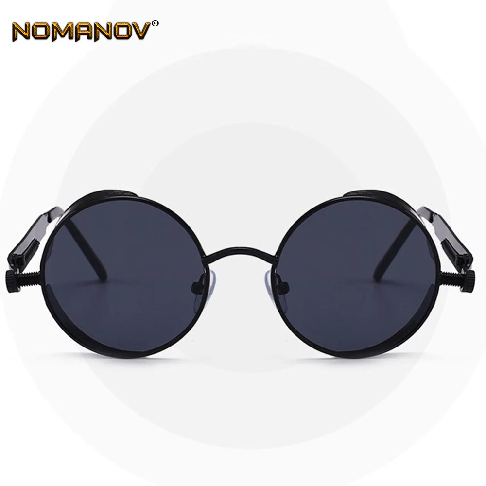 

High-end Retro Round Black Frame Sun Glasses Polarized Mirror Sunglasses Custom Made Myopia Minus Prescription Lens -1 to -6