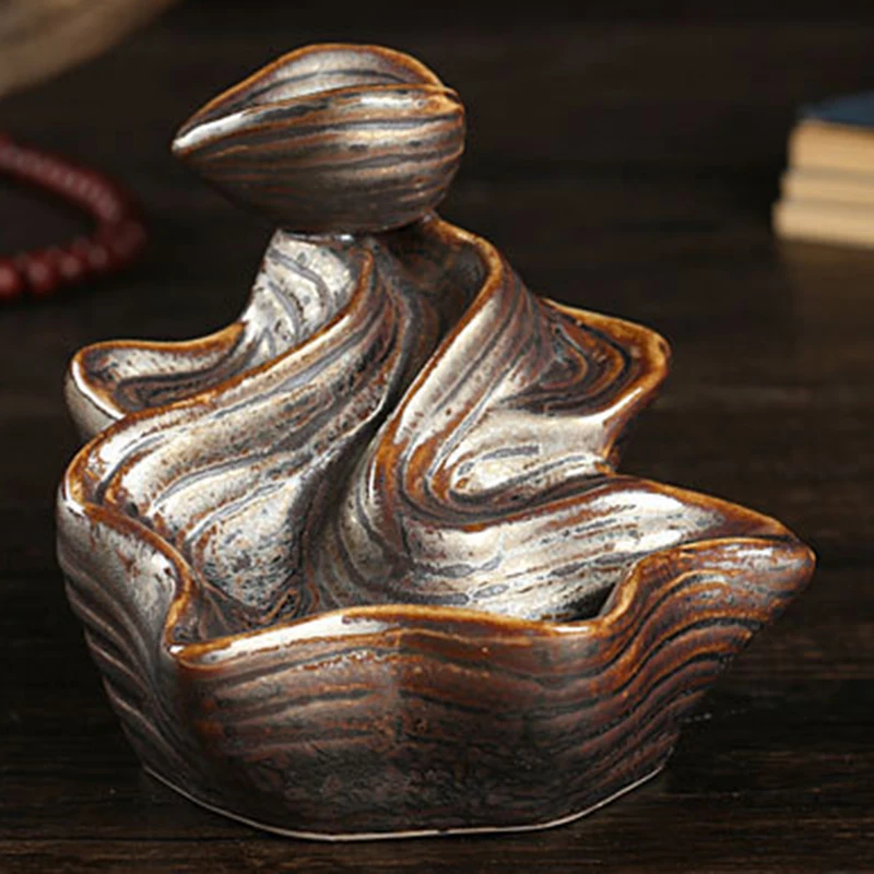 

Ceramics Creative Handmade Backflow Ceramic Glaze Incense Smoke Cone Burner Holder for family office tea house meditation hotel