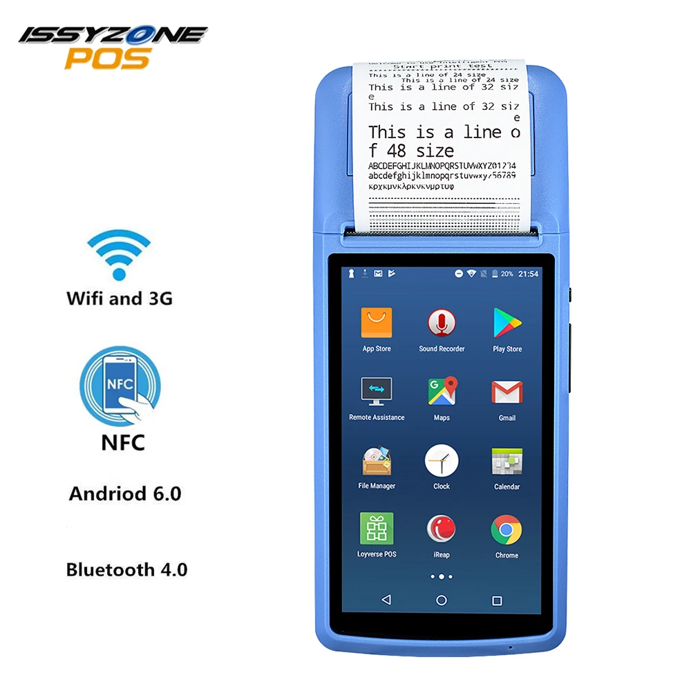 Loyverse Android 6 0 PDA Мини чековый принтер 58 мм GPS ручной pos терминал NFC Bluetooth WIFI 3G камера