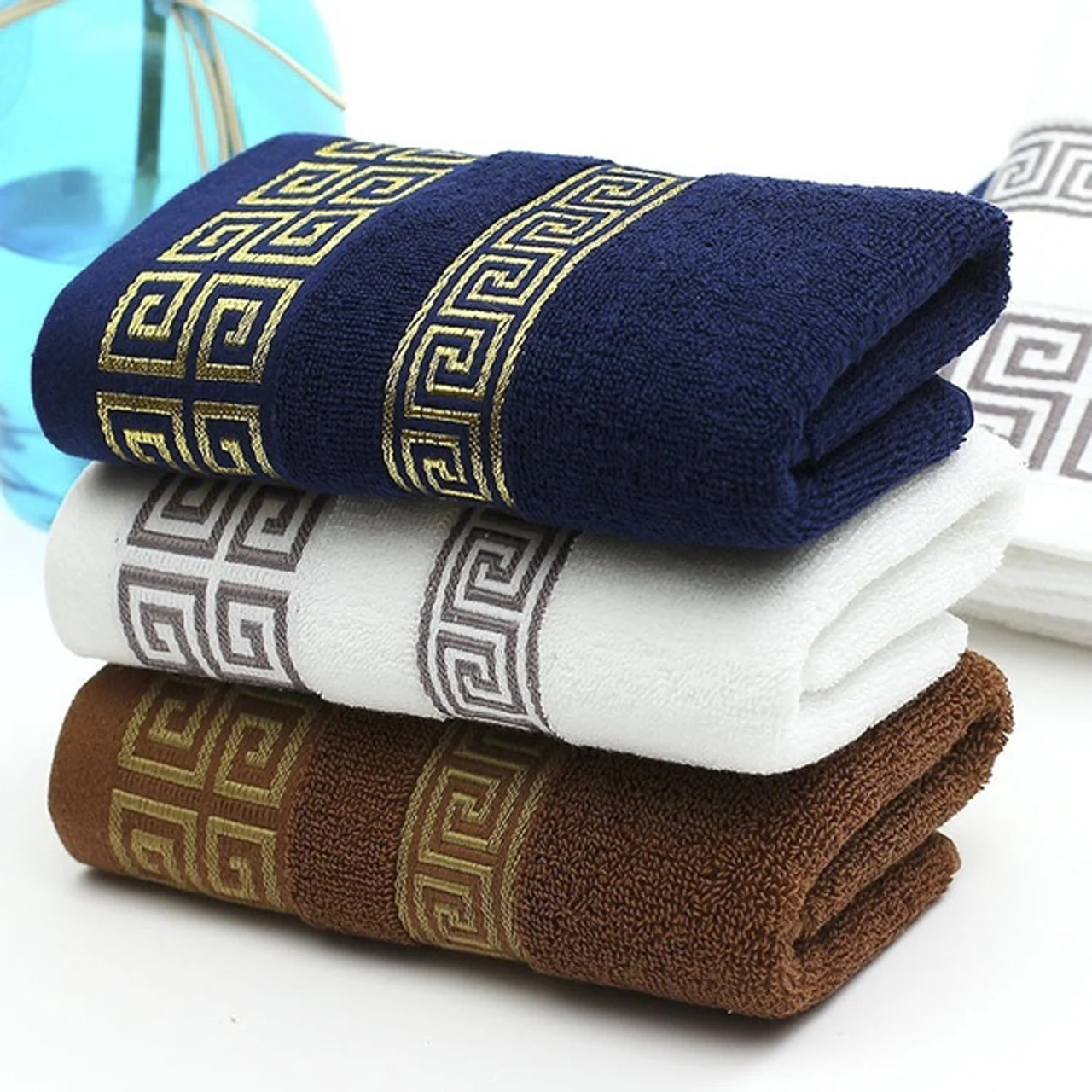 

100% Cotton 33 shares plain Color Soft Absorbent Face Hand Beach Towels Fashion Beauty Simple Striped Towels