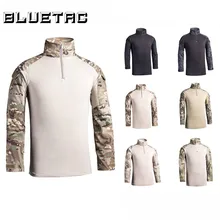 Мужская Военная Тактическая армейская футболка рубашка с длинными рукавами приталенная камуфляжная футболка на молнии 1/4