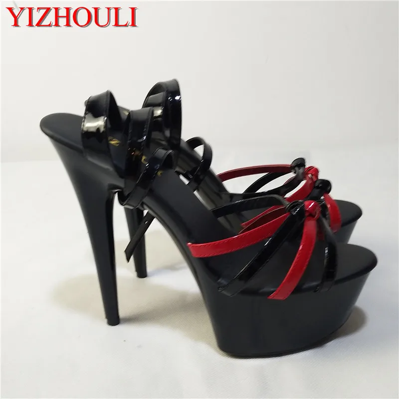 

New style, bare feet with stiletto sandals, 15cm sexy model runway shoes, pole dancing shoes