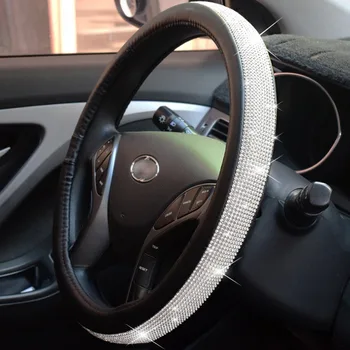 

Balight Diamond Steering Wheel Cover With Bling Bling Crystal Rhinestones Anti-Slip Wheel Protector