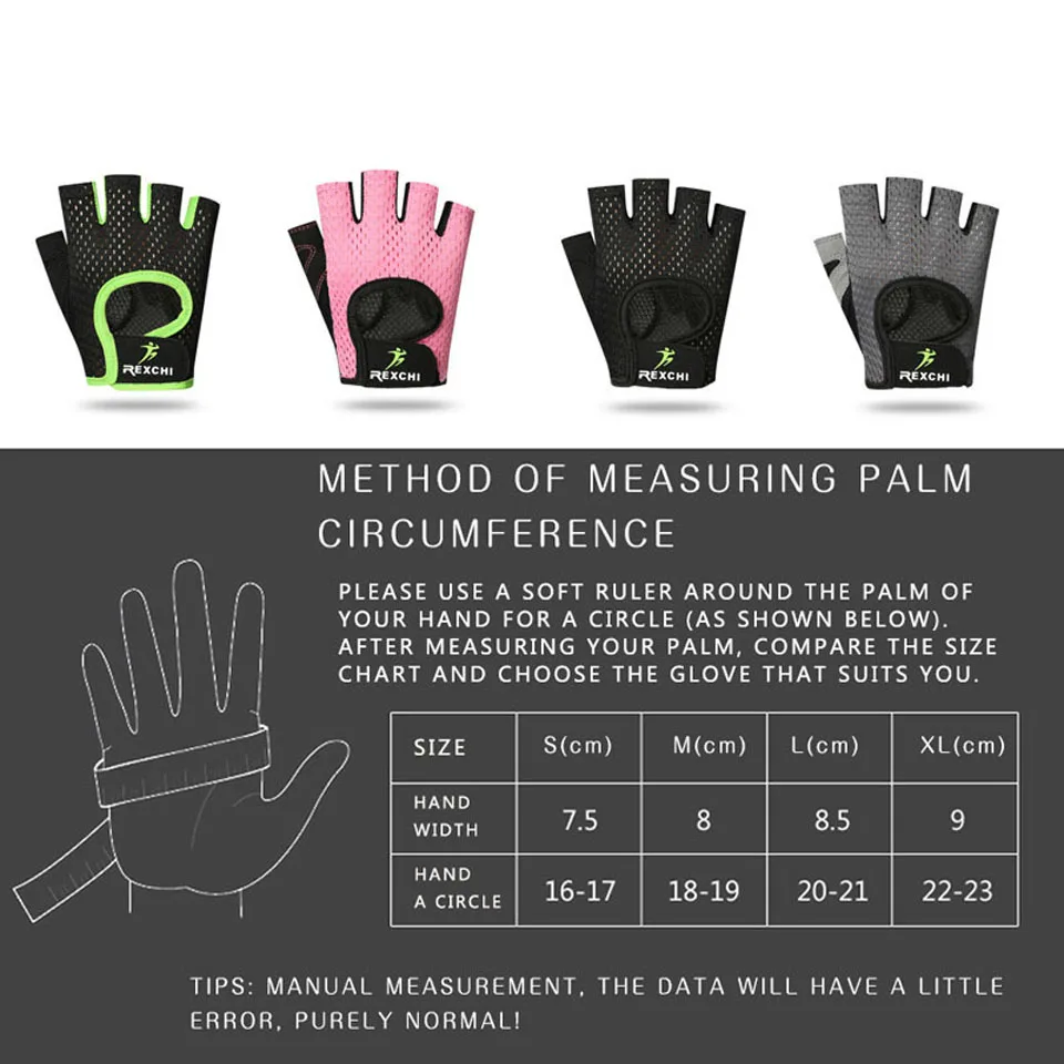 Professional Gym Fitness Gloves Power Weight Lifting Women Men Crossfit Workout Bodybuilding Half Finger Hand Protector 5