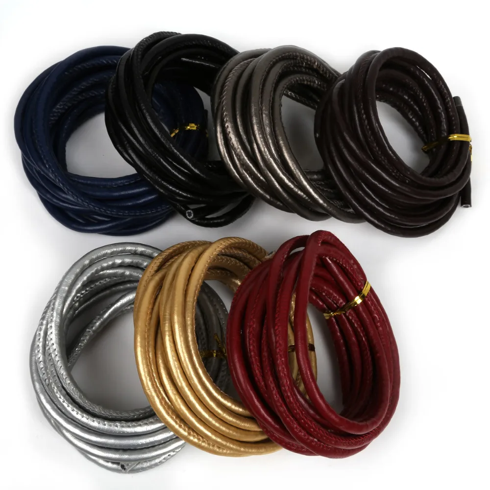 

Pick 7 Color 3meters/lot 6mm Sewed PU Leather Cord Fitting DIY Bracelets & Necklaces Accessories