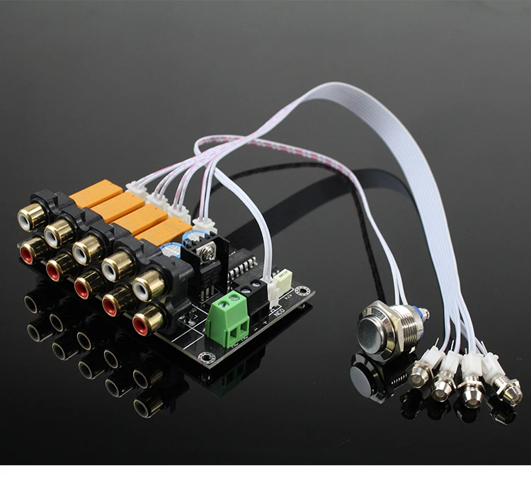 

AC/DC Audio Input Signal Selector Relay Board Stereo Signal Switching Amplifier Board RCA For Speakers