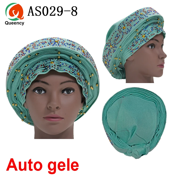 Aso Ebi Queency Африканский Авто геле уже связаны Aso OKE Headtie 1 шт./упак. доступны 24 цвета DHL AS029