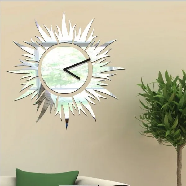 

Акриловые зеркальные настенные часы MEYA Sunshine 3D, декоративные зеркальные часы «сделай сам»