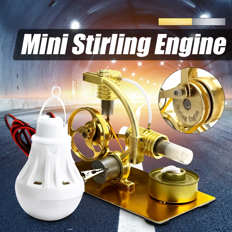 

New DIY Mini Air Stirling Engine Motor Model Educational Steam Power Toy Electricity Learning Model Toys for Children Adult