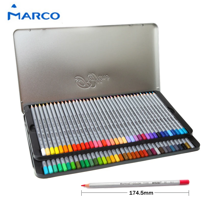 Marco 72pcs Colored Pencil Painting Set lapis de cor Non-toxic Lead-free Oily Color Pencil Writing Pen Office & School Supplies