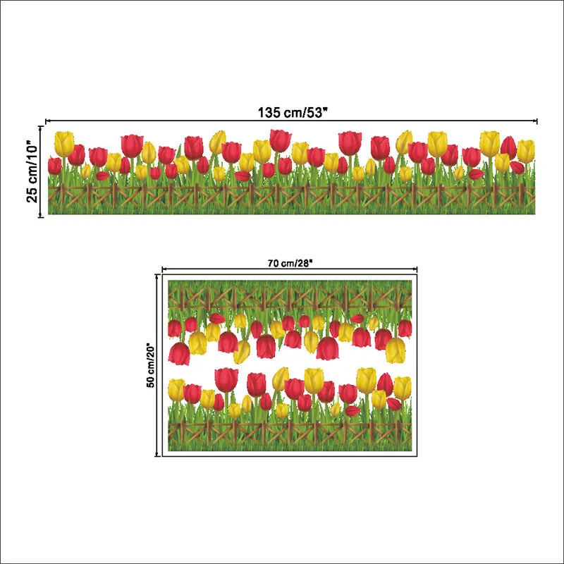 Красный и желтый тюльпан DIY Наклейка на стену домашняя Наклейка на стену s кухонная дверь ванна детская мебель настенная стеклянная наклейка s для спальни