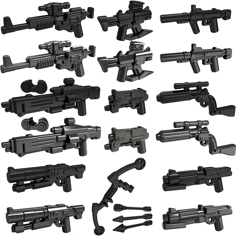 

10pcs/lot Submachine Machine Gun Halo Wars Star Trek Science Fiction Weapons Part Building Blocks Accessories Toys