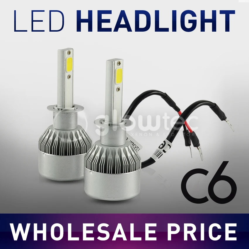 

2x H7 LED H11 H1 H3 H8 HB1 HB3 HB4 HB5 H10 HIR2 H13 H16 H27 Car Headlight Bulbs 3000K 4300K 6000K 8000K COB C6