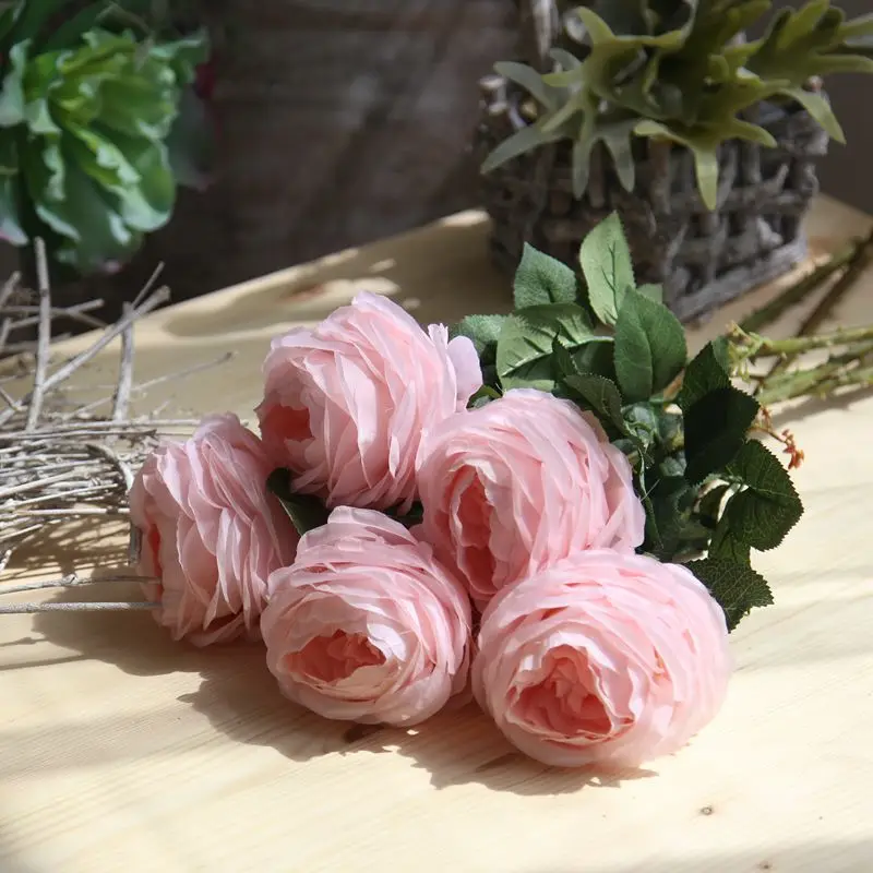 

1Pc Single Branch Big Rose Simulation Flower Wedding Photograph Hand Holding Flower Props Home Artificial Flower Decorations