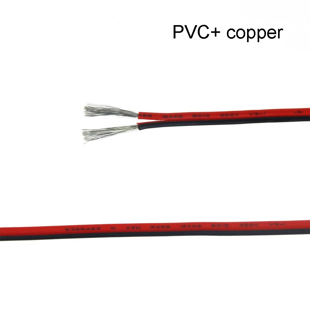 Светодиодный 2Pin удлинитель провода электрический кабель красный черный цветной электрический провод для одного цвета 3528 5050 светодиодный Stirp освещение