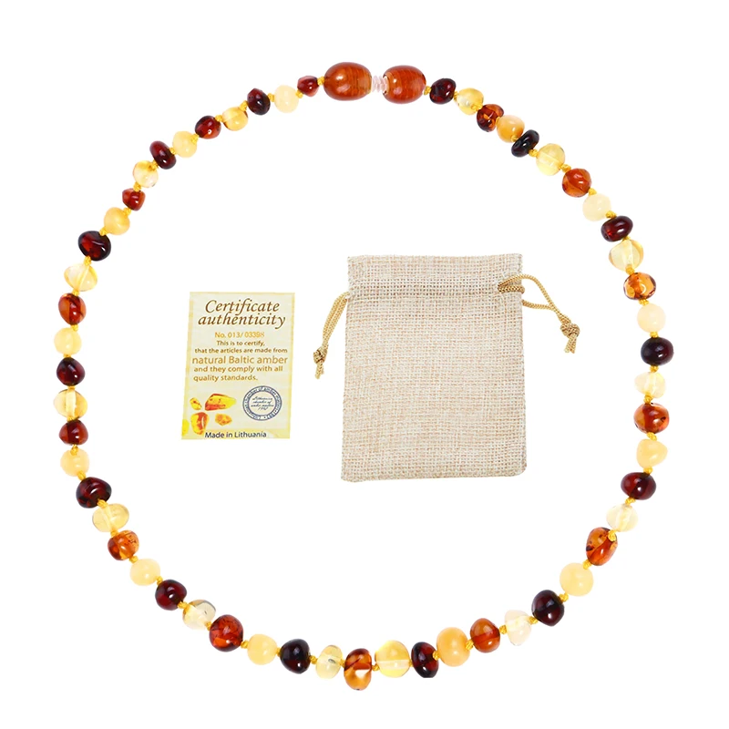Online Klasik 10 Warna Asli Amber Teething Kalung untuk Bayi Laboratorium Diuji Otentik Alami Amber Batu Kalung untuk Bayi Perhiasan