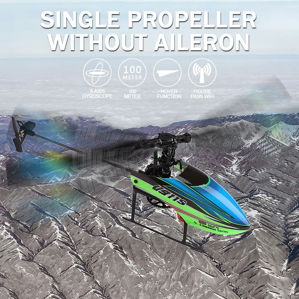 

New V911S 2.4G 4CH 6-Aixs Gyro Flybarless RC Helicopter RTF - Mode 2