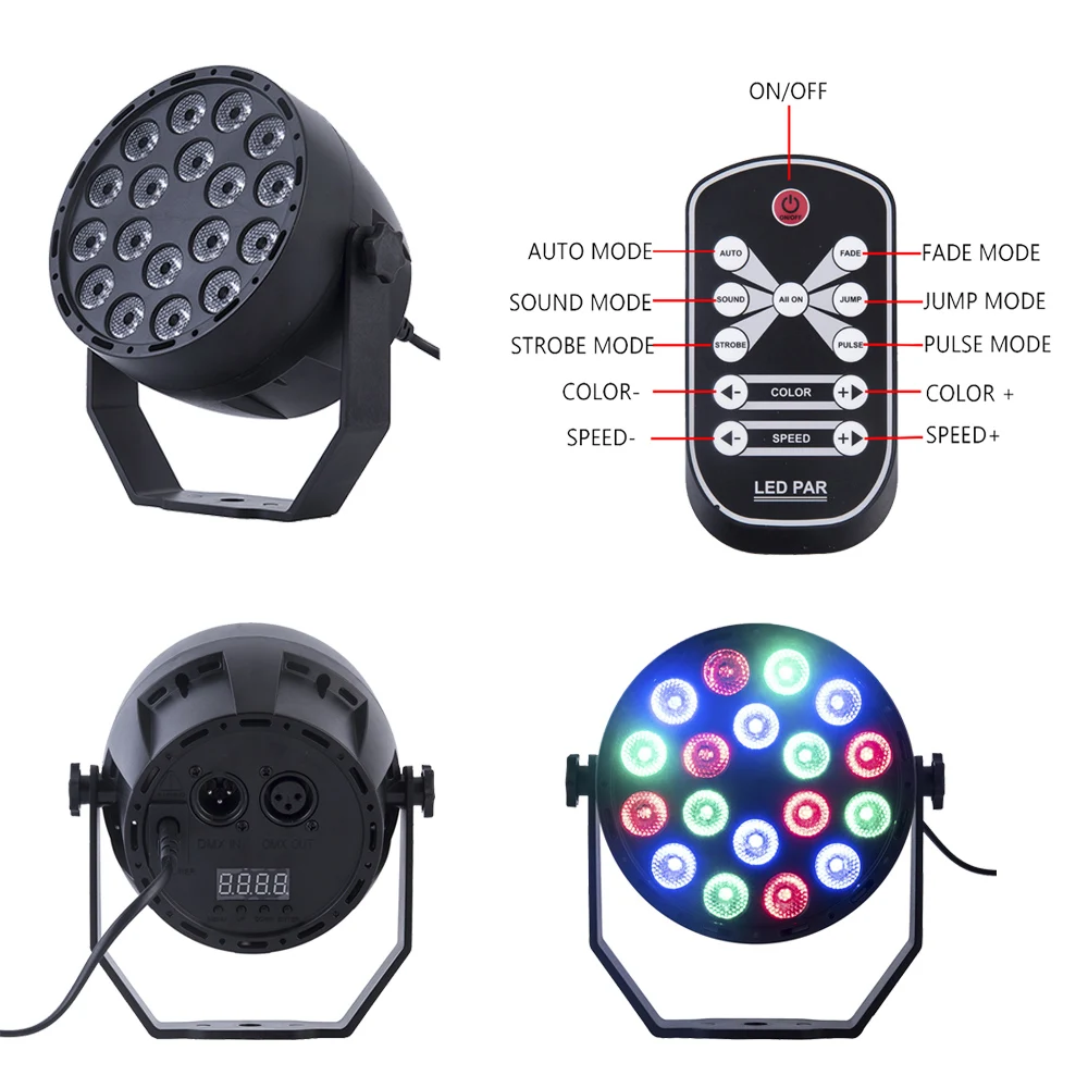 Remote control RGB led par light with sounds action projector LED Lighting for Landscape Garden Holiday Party lamp
