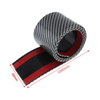 

Portable PVC Carbon Fiber 100CM x 7CM Car Door Pedal Bumper Anti Collision / Friction Protection Sticker Convenient Accessories