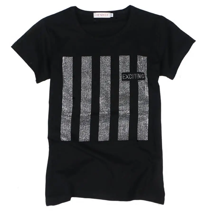 

diamond t-shirt women short-sleeved loose 2019 summer new fashion top tees plus size 3XL