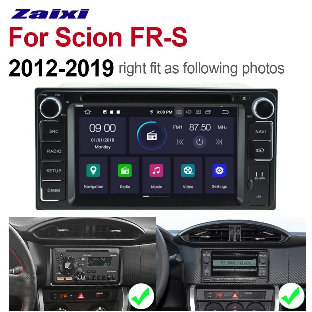 Sale ZaiXi 2 Din Car Multimedia Player Android 9 Auto Radio For Scion FR-S 2012~2019 DVD GPS 8 Cores 4GB+32GB Bluetooth HD Screen 5