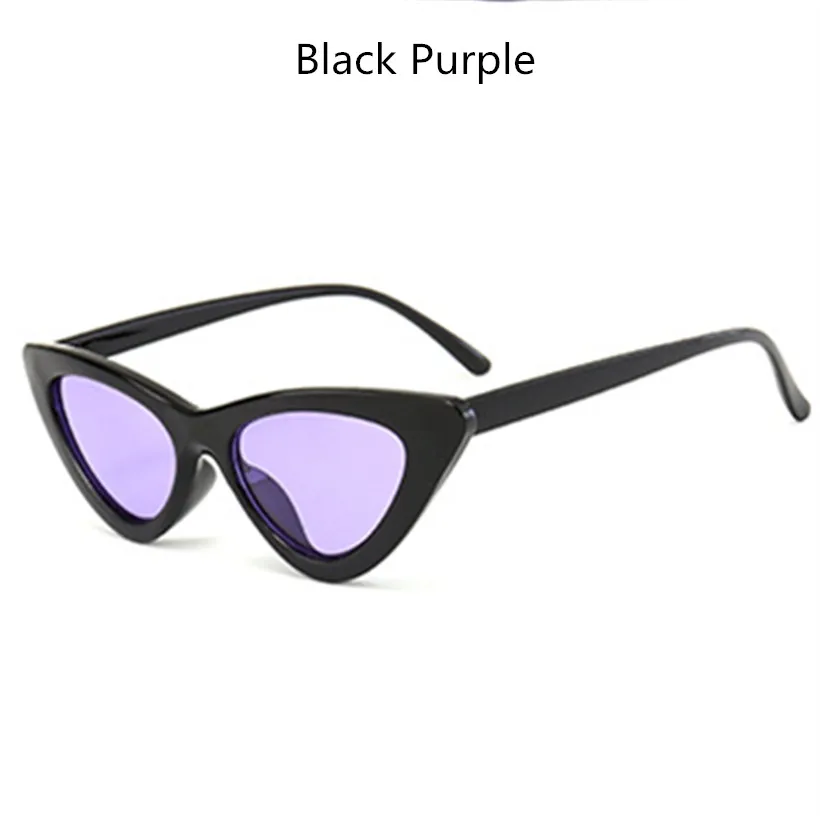 Oulylan кошачий глаз солнцезащитные очки женские сексуальные треугольники Солнцезащитные очки женские винтажные брендовые дизайнерские очки «кошачий глаз» UV400 - Цвет линз: BlackPurple