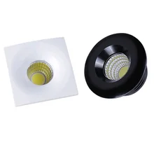 Круглый квадратный светодиодный мини COB потолочный светильник алюминиевый AC85-265V 3 Вт встраиваемый потолочный светильник белый черный