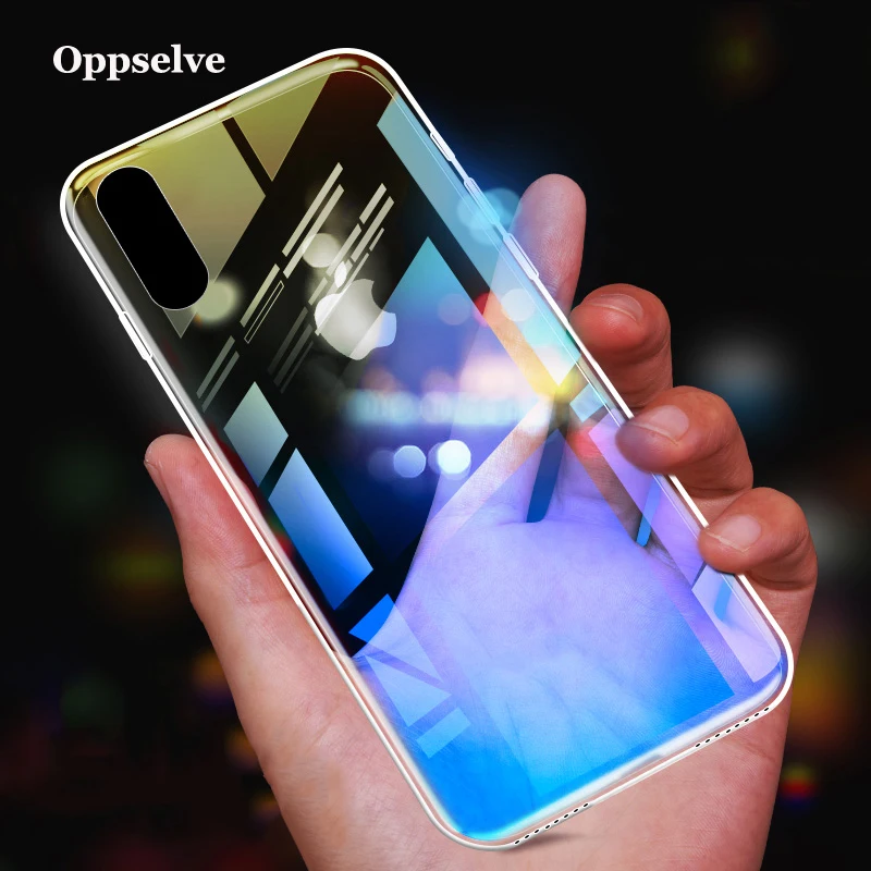 

Oppselve Phone Case For iPhone 8 7 6 s Ultra Slim Gradient Color Soft TPC Back Cover For iPhone 8 7 6 s 6s Plus Coque Funda Capa