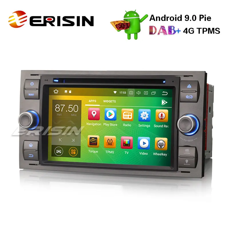 Erisin ES4866F 7 &quotAndroid 9 0 автомобильный стерео GPS Wifi DAB + BT для Ford Transit S/C Max Kuga Galaxy