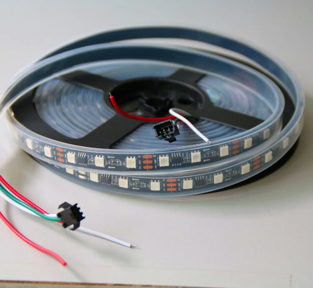 promotion!! 5m DC12V WS2811 240LEDs (16pixes/m) led digital stripwaterproof in silicon tubeIP66BLACK PCB | Освещение