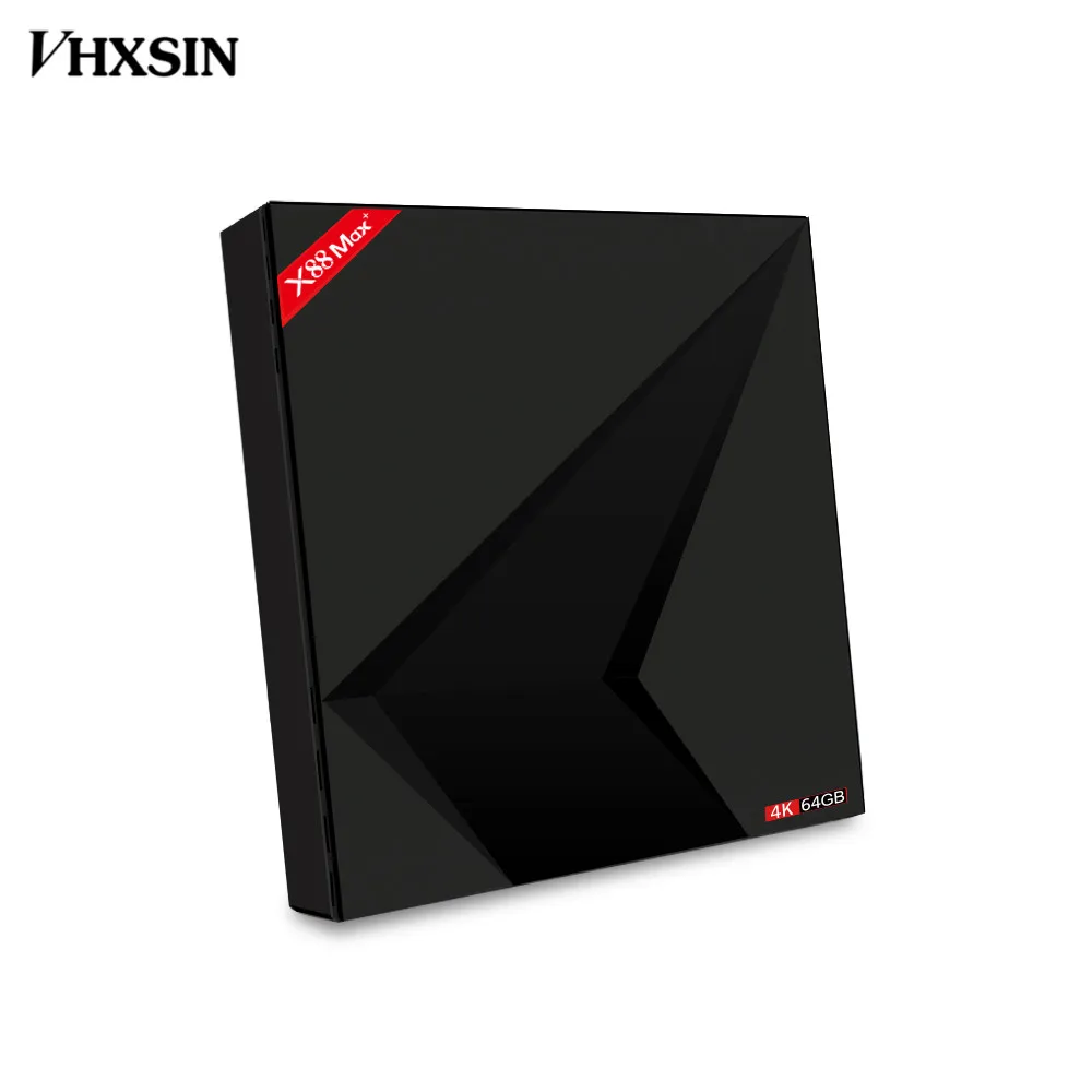 ТВ приставка VHXSIN 10 шт./лот X88 max plus RK3328 4 + 64G HEVC H.265 поддержка для Android 9 0