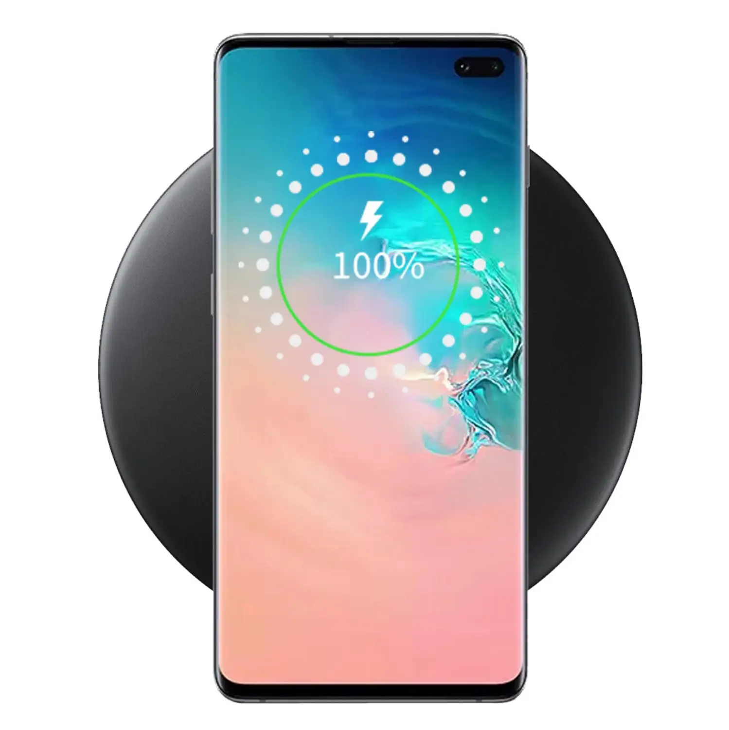 Беспроводное зарядное устройство Qi с двумя катушками для Samsung Galaxy S9/S9 + кабелем