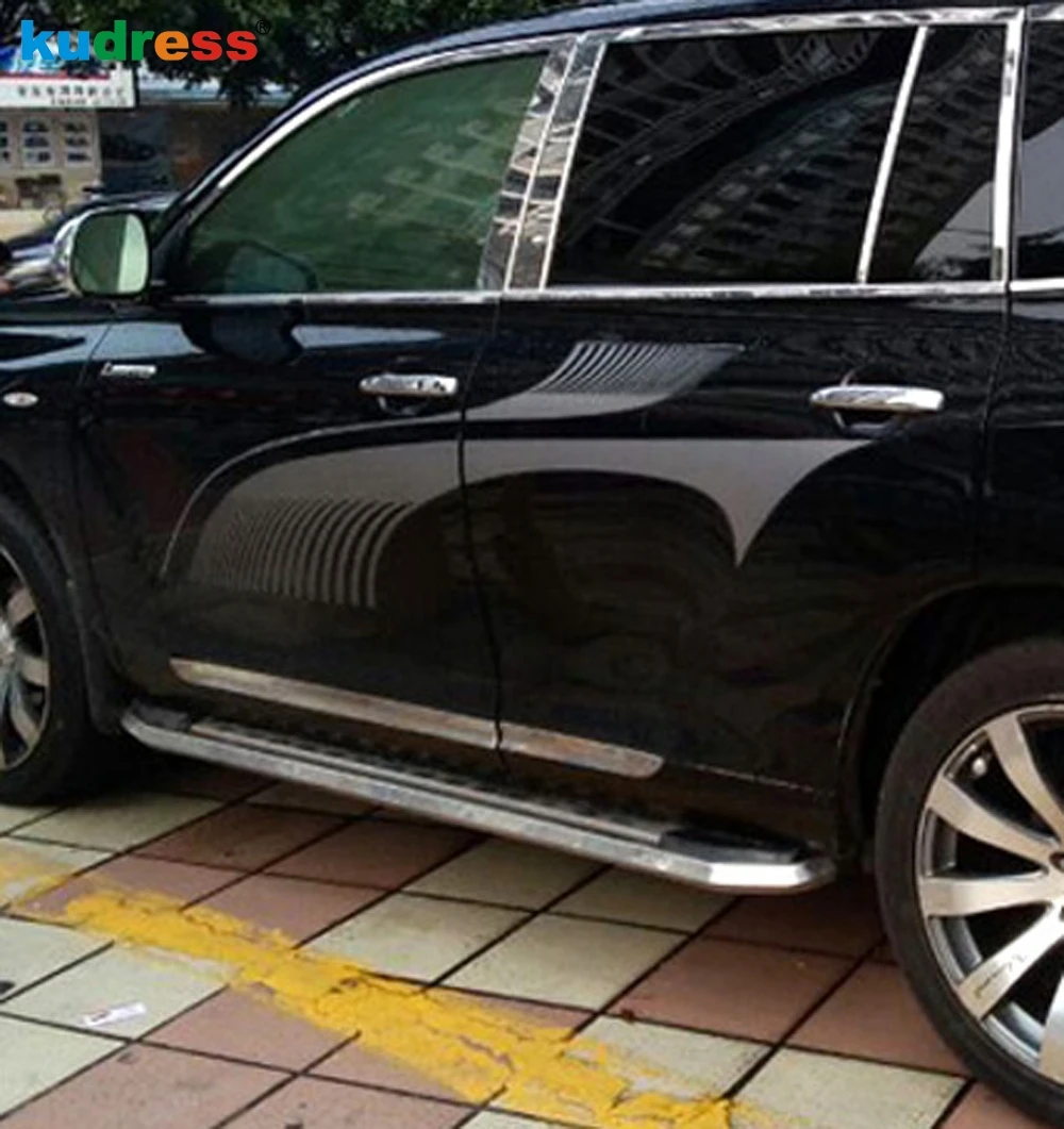 

For Toyota Highlander 2007 2008 2009 2010 ABS Chrome Side Door Body Molding Streamer Cover Trim Door Body Strip Decoration 4 PCS