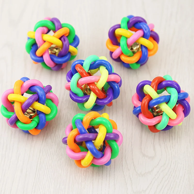 

Hot Sale Pet Toy Colorful Natural Rubber Safe Teddy Squeak Toy Trainning Bell Toy Flexible Cat Puppy Toy