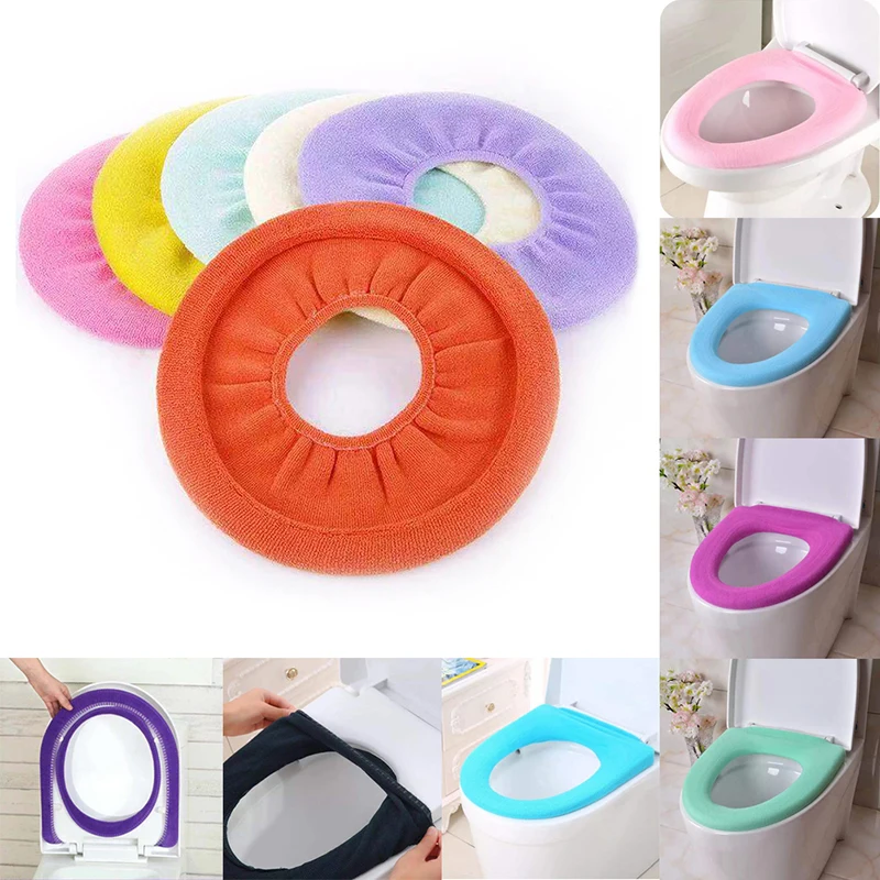 Toilet Seat Cover Bathroom Accessories Set Mat Warm Soft Toilet Cover Seat Lid Pad Bathroom Closestool Protector