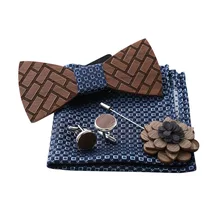 Горячая секция клетчатый деревянный галстук-бабочка галстук европейский и американский Свадебный деревянный галстук-бабочка Пользовательский логотип