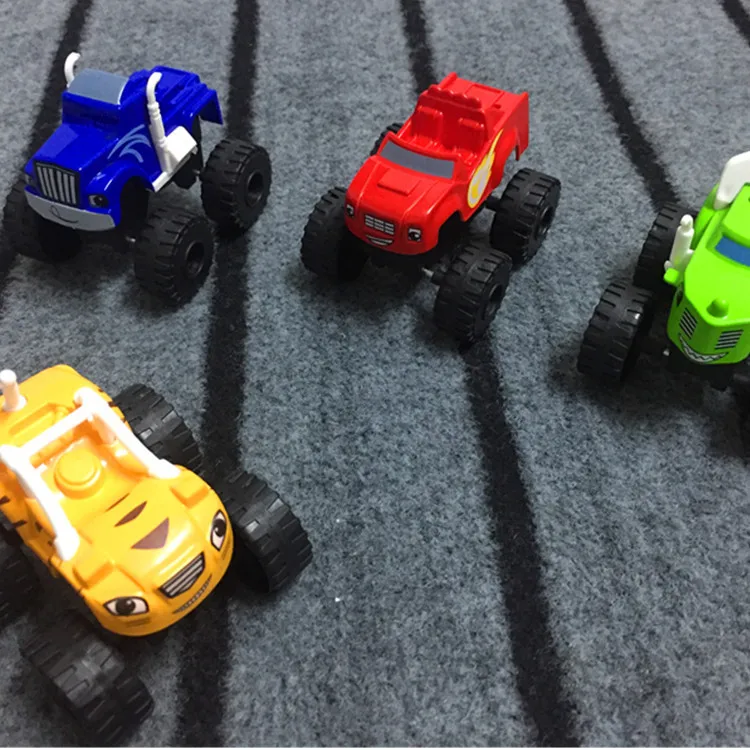 

6pcs Monster Machines Vehicle Car Russian Car Miracle Truck Blaze Super Stunts Blazer Birthday Gifts Toys for Children 2A017