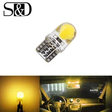 Auto T10 Yellow Amber 194 W5W 168 COB 8-SMD Silica Car LED Super Bright Turn Side License Plate Light Lamp Bulb DC12V D050