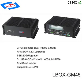 Kaufen Heißer Verkauf Fanless Mini PC Windows 10 4 GB RAM Intel Pentium P8600 Dual Core 2 LAN 6 RS232 HTPC Industrielle PC Nettop HDMI VGA WiFi
