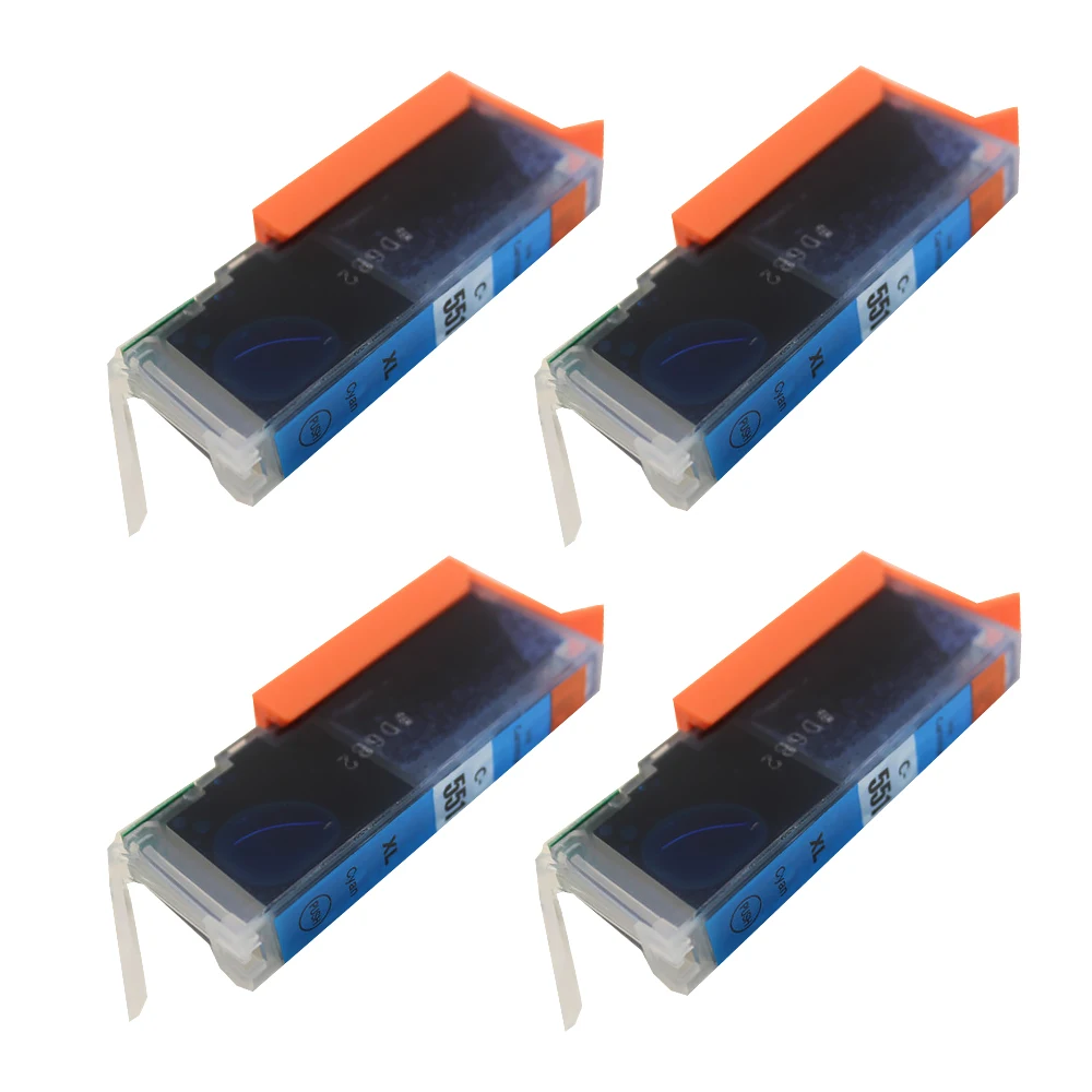 4Pk Cli-Ciano Cartrdige Inchiostro Per Canon Ip7250 Mg5450 Mg5550 Mx925 Ix6850 Mg5650 Mg6650 Mx920 Mg5400 Mg6450 Mg7500 Mx725 Ip7200