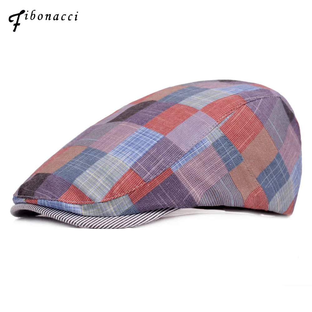 

Fibonacci Vintage Beret Men Womwn Hat Cotton Patchwork Flatcap Newsboy Cap