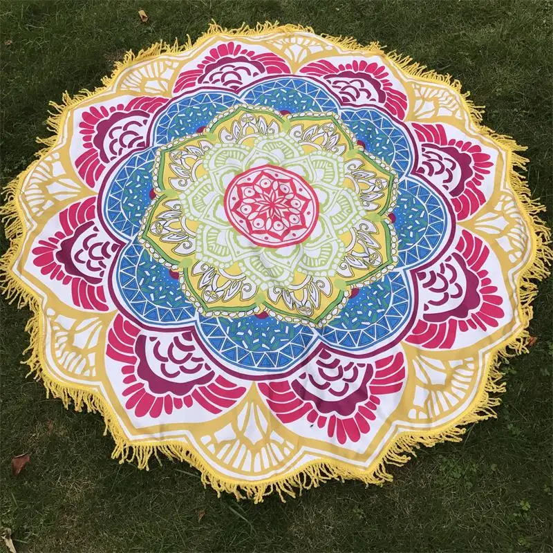 Günstige Mikrofaser Strand Handtuch Quaste Indische Mandala Tapisserie Lotus Gedruckt Böhmischen Yoga Matte Bikini Abdeckung Up Decke Bad Handtuch