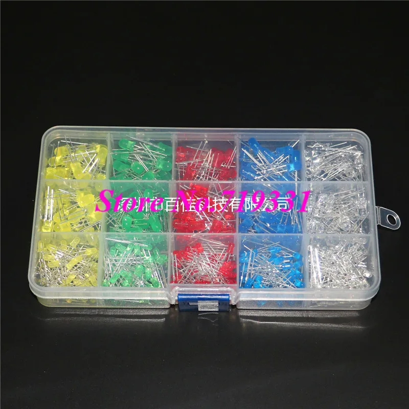 

500 pcs 3mm 5mm LED Light package 5 Color