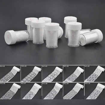 

1pc 120*4cm White Lace Rose Design Nail Foil Sexy Floral Paper Tips Bride Decoration Manicure Decal Beauty Nails Supplies