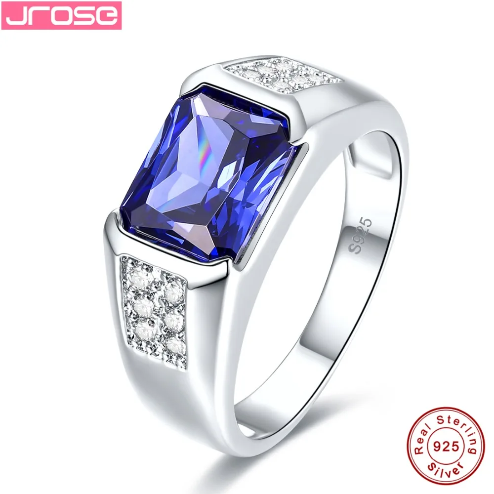 

Jrose Unisex 5.15ct Tanzanite Solid 925 Sterling Silver Ring Elegant Xmas Gift Jewellery for Women Size 6 7 8 9 Free with Box