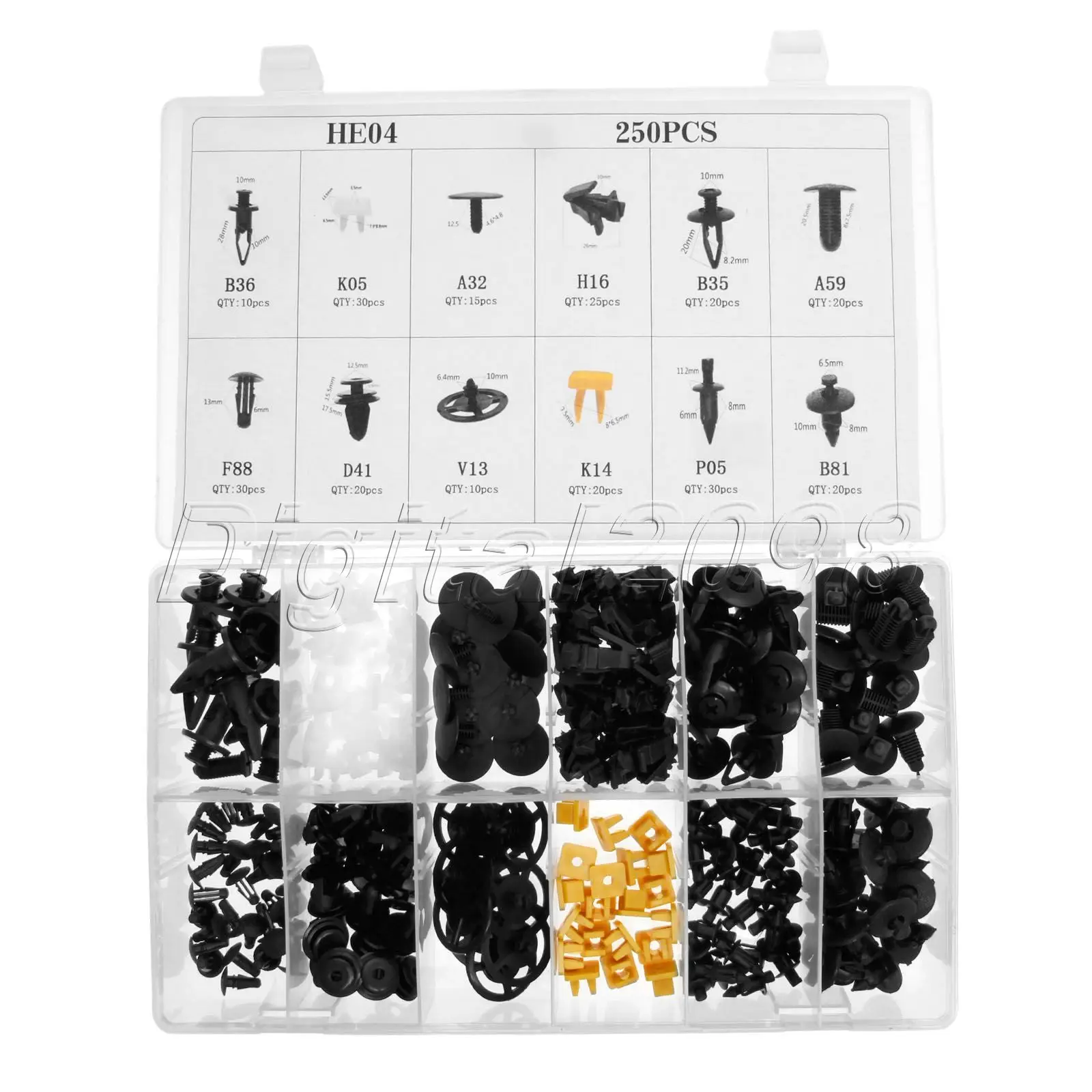 

250x Auto Car Body Fender Bumper Retainer Fastener Plastic Clip Push Pin Rivet Trim Panel Clip Assortment Kit For Nissan X-Trail