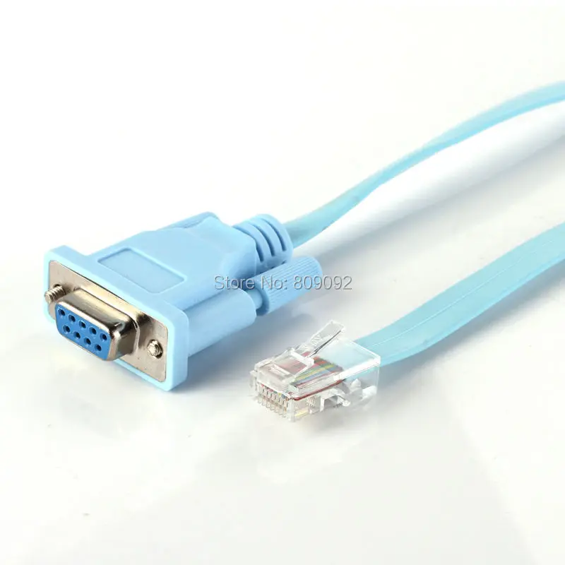

1.8m Network RJ45 Cat5 to 9pin RS232 DB9 Router Ethernet Adapter Flat Cable Blue