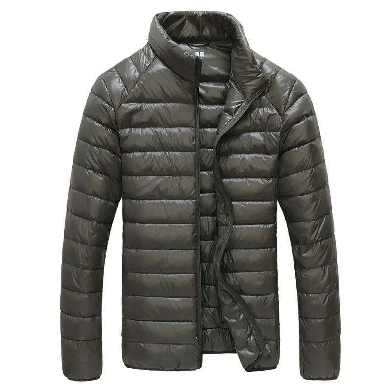Мужская осенняя куртка, ультра легкая тонкая куртка на 90% белом утином пуху, Повседневная переносная весенняя куртка для мужчин, пуховая парка, Размер 4XL 5XL