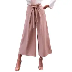 Aibo Carla 2018 женские широкие брюки Ранняя осень Новые прямые брюки пояс брюки свободные